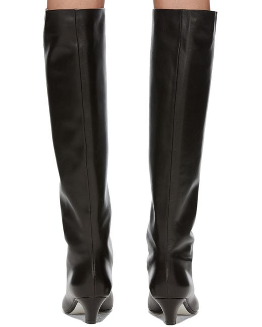 Khaite Black Davis Knee-High Boots