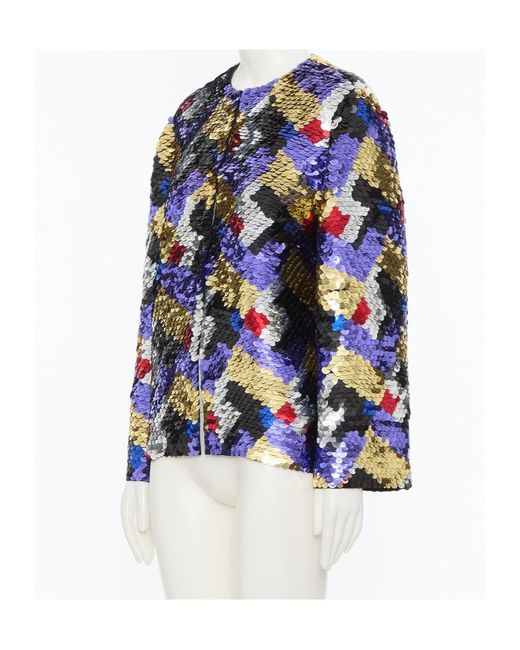 Valentino Blue Crew Neck Long-Sleeved Casual Jacket