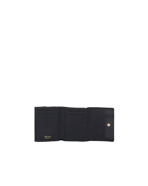 Prada Black Small Saffiano Leather Wallet
