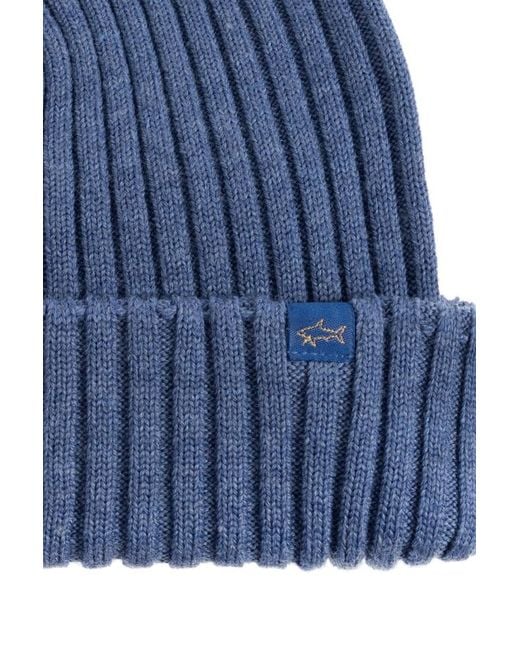 Paul & Shark Blue Ribbed Hat for men