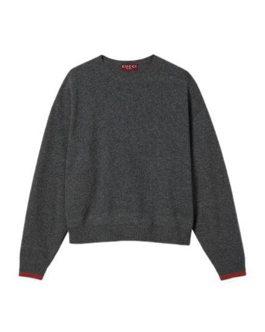 Gucci Gray Crewneck Knit Sweater