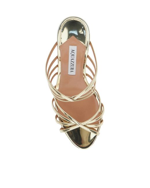 Aquazzura Metallic Heeled Sandals