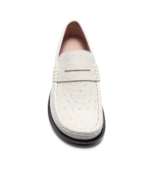 Loewe White Campo Embossed Loafers