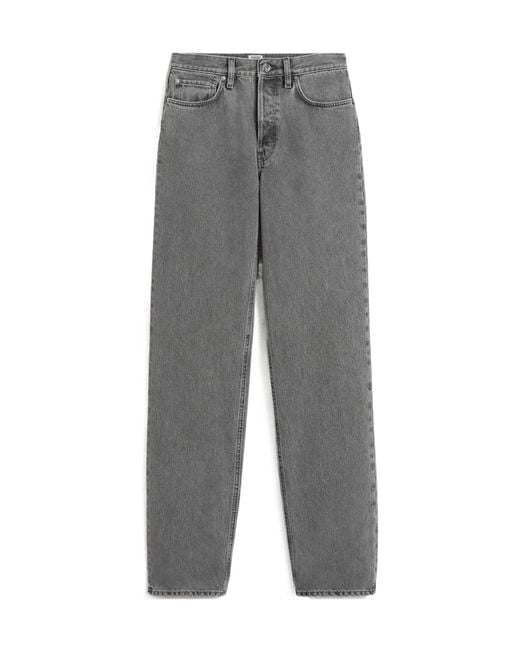 Totême Gray Mid-Rise Straight-Leg Jeans