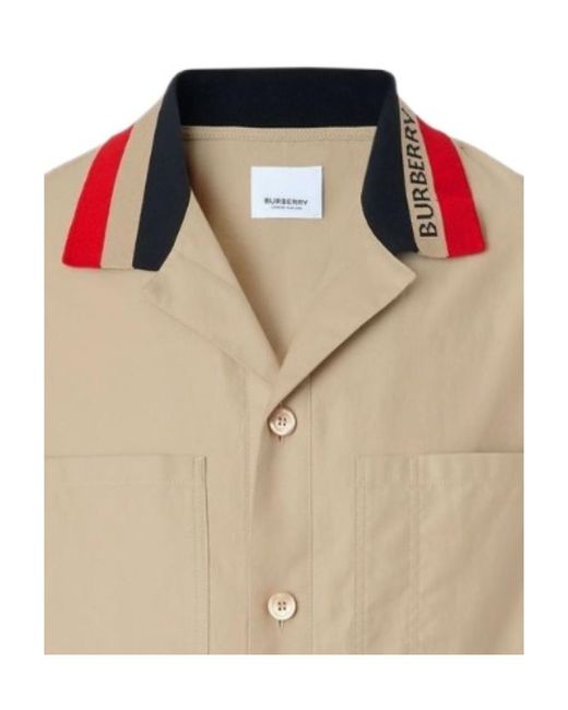 Burberry Natural Logo-Collar Shirt for men