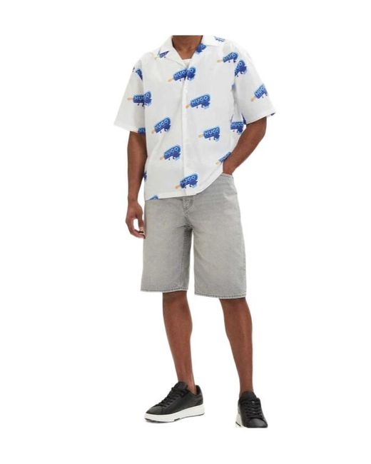 Boss Blue Belt Loop Shorts for men