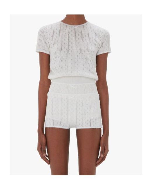 J.W. Anderson White Jw Anderson Pointelle Cap Sleeve Top