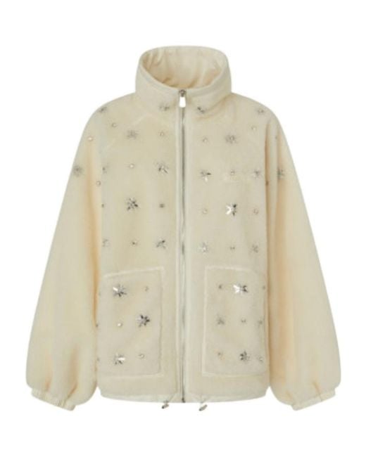 Pinko Natural Embellished Bomber Jacket