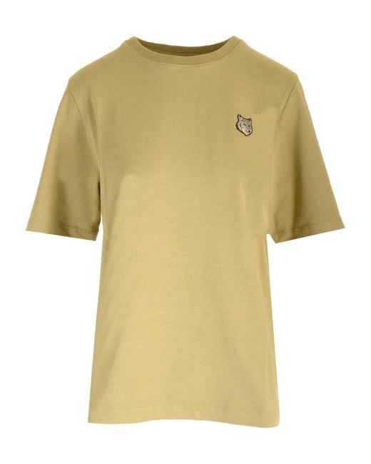 Maison Kitsuné Yellow Maison Kitsuné Bold Fox Crewneck T-Shirt