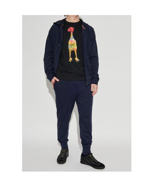 Paul Smith Black Ps Paul Smith Rubber Chicken Print T-Shirt for men
