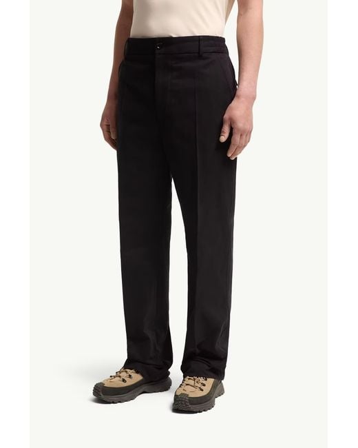 Moncler Black Tailored Cotton Pants for men