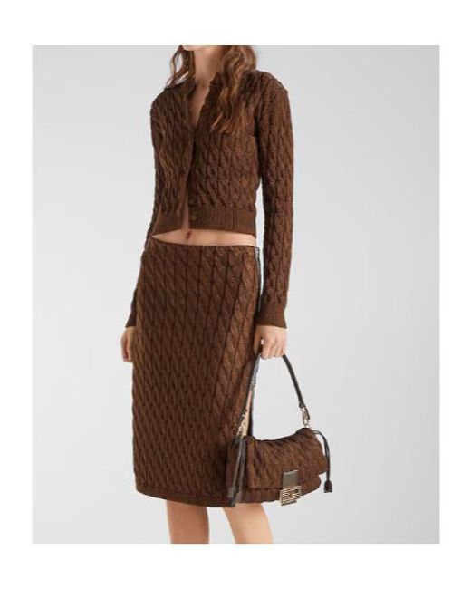 Fendi Brown Viscose Cardigan