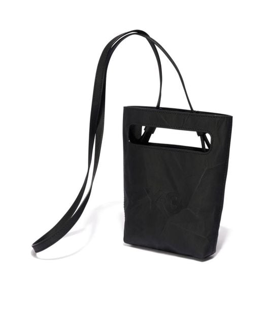Y-3 Black Logo-Print Crossbody Bag for men