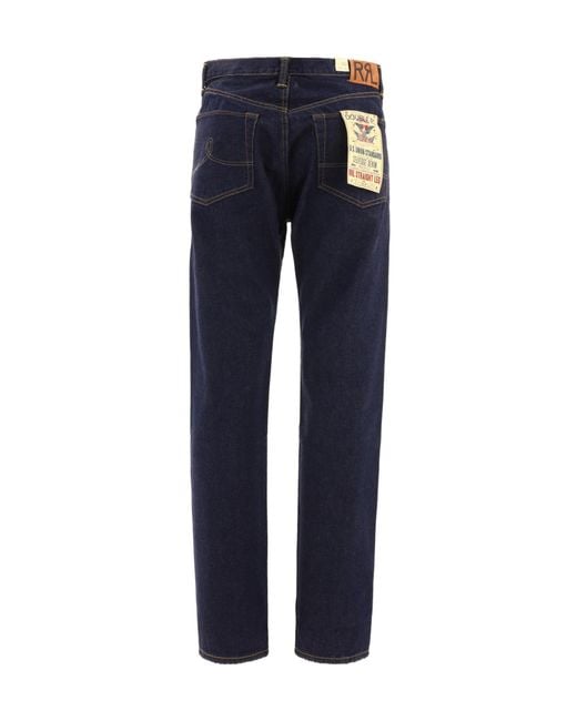 RRL Blue Ralph Lauren Low-Rise Straight-Leg Jeans for men