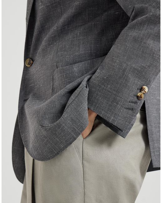 Brunello Cucinelli Gray Deconstructed Jacket for men