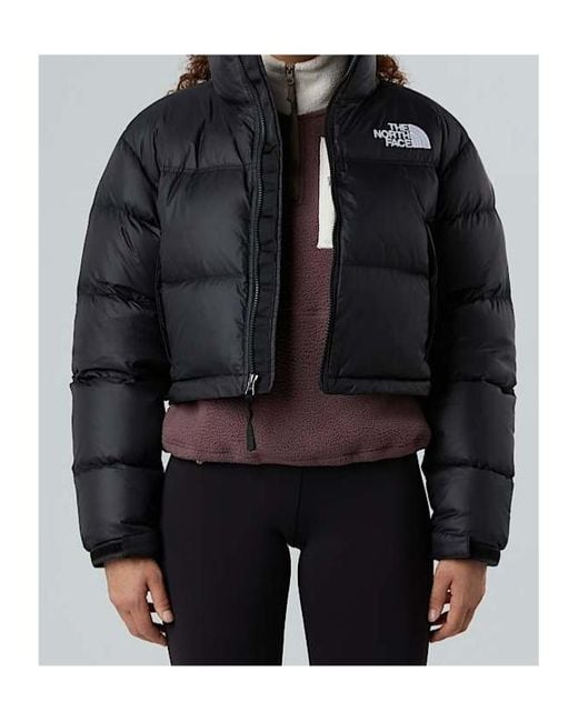 The North Face Black Nuptse Cropped Padded Jacket