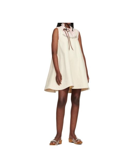 Simone Rocha Natural A-Line Mini Dress