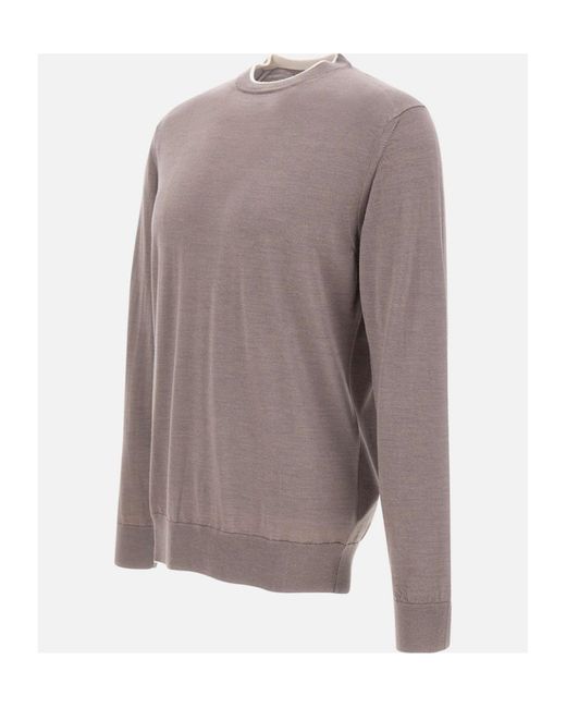 Eleventy Brown Crew Neck Long Sleeve Sweater for men