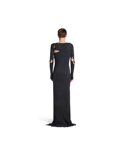 Balenciaga Black Long-Sleeved Maxi Dress