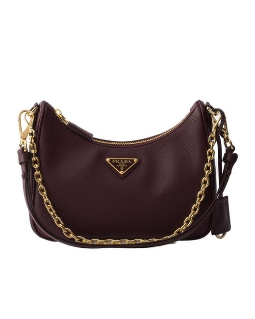 Prada Purple Re-Edition Mini Saffiano Leather Bag