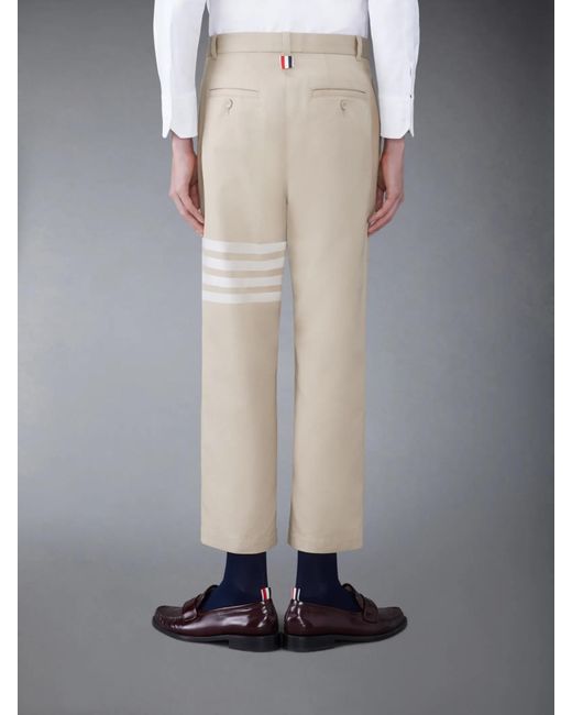 Thom Browne Natural 4-Bar Striped Straight-Leg Trousers for men