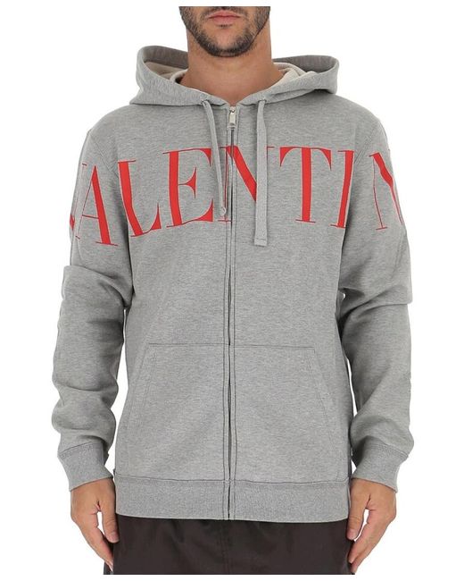 Valentino Gray Zipper And Hat Casual Jacket for men