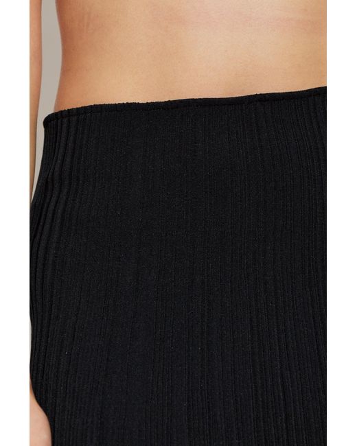 Balmain Black Elastic Waist Midi Skirt