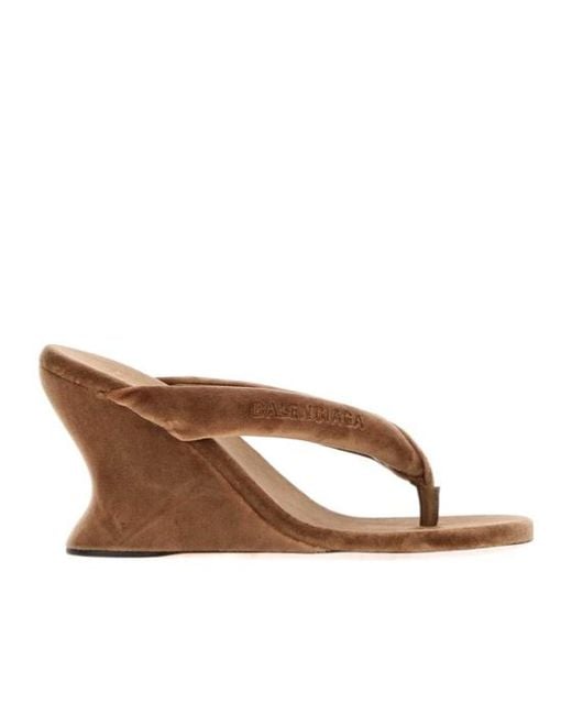 Balenciaga Brown Wedge-Heeled Sandals