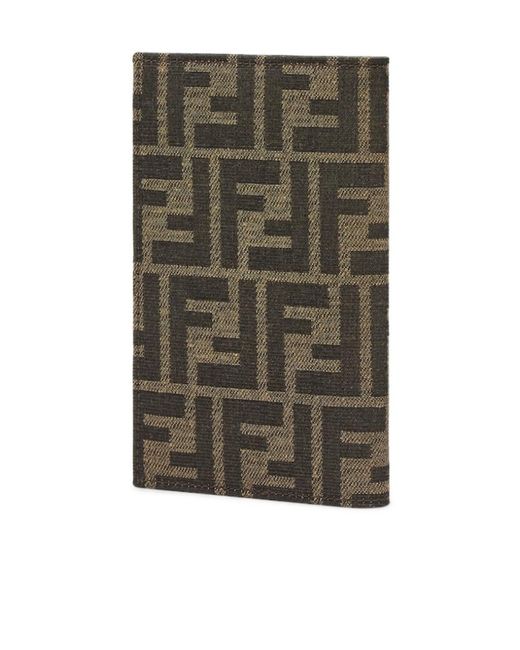 Fendi Green Ff Fabric Passport Cover for men