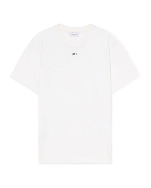 Off-White c/o Virgil Abloh White Newspaper Arrow Crewneck T-Shirt for men