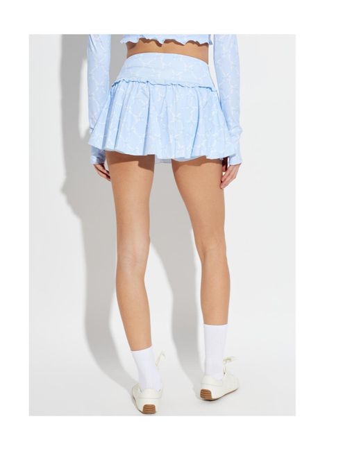 LoveShackFancy Blue Vanina Ruffled Training Skort