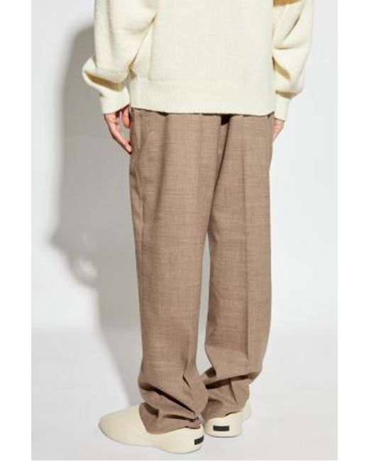 Fear Of God Natural Pleated-Front Drawstring Trousers for men