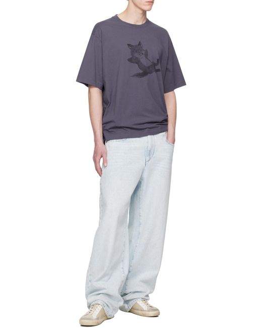 Maison Kitsuné Blue Maison Kitsuné Chillax Print Oversize T-Shirt for men
