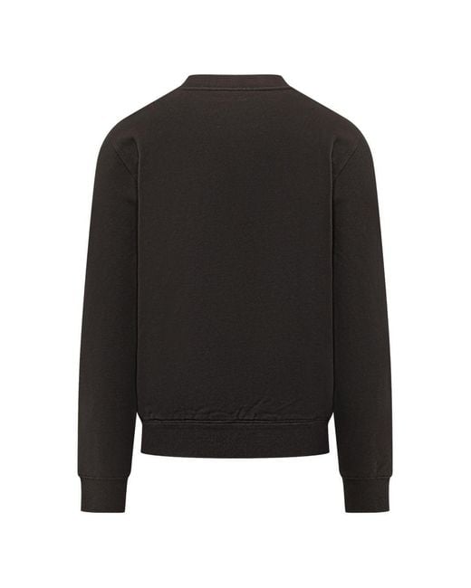 Dolce & Gabbana Black Heraldic Patch Crewneck Sweatshirt for men