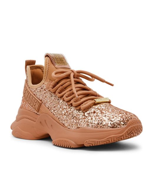 Steve Madden Brown Rhinestone-Encrusted Dad Sneakers