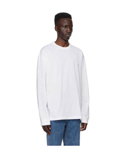 Wooyoungmi White Logo Print T-Shirt for men