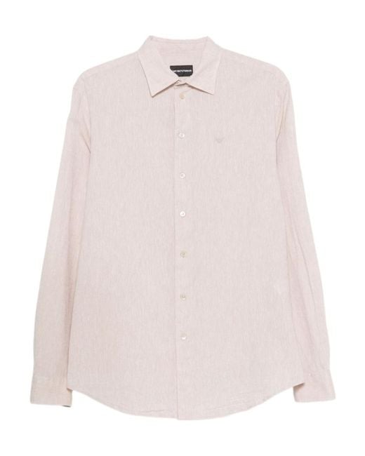 Emporio Armani Pink Long-Sleeve Shirt for men