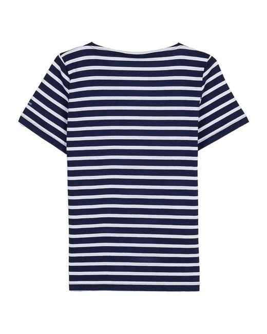 Saint James Blue Striped Short-Sleeved T-Shirt