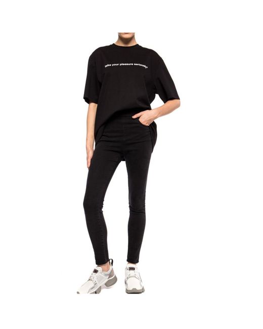 MSGM Black Logo Cotton Jeans