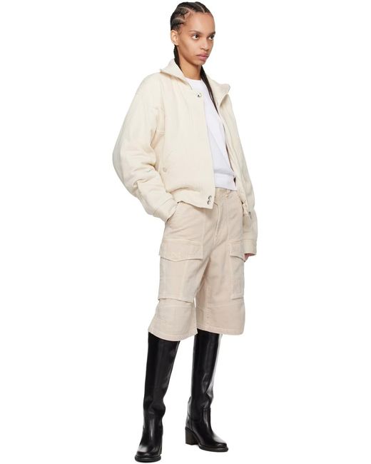Isabel Marant Natural Paverti Panelled Bomber Jacket