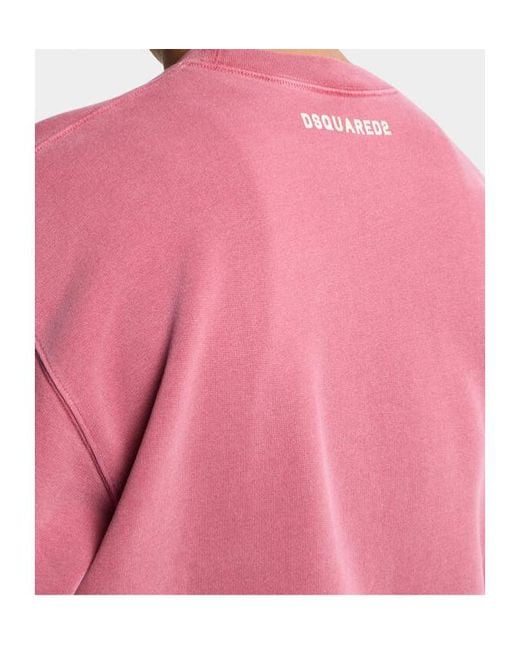 DSquared² Pink Smoking Slogan Sweatshirt for men