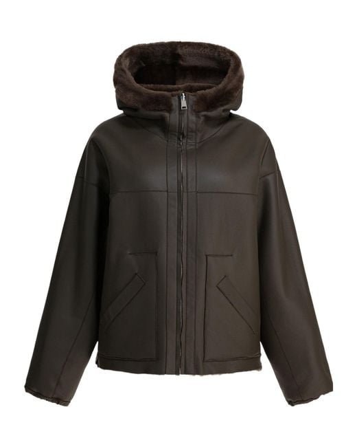 Blancha Black Hooded Faux Fur Jacket
