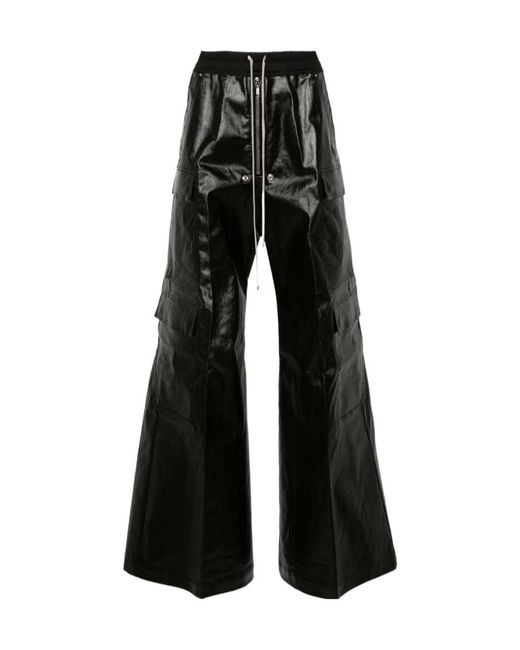 Rick Owens Black Cargobelas Wide-Leg Trousers for men