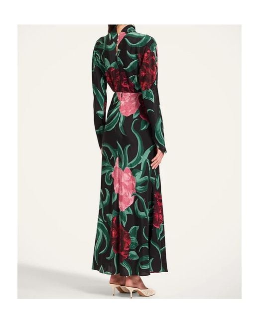 LaDoubleJ Green Gilda Floral Maxi Dress