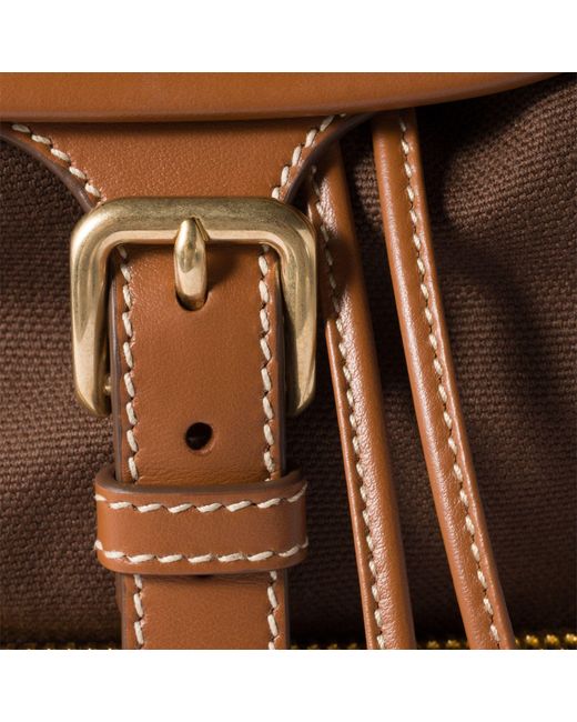 Miu Miu Brown Canvas And Leather Backpack