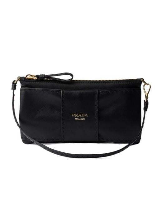 Prada Black Zipper Clutch
