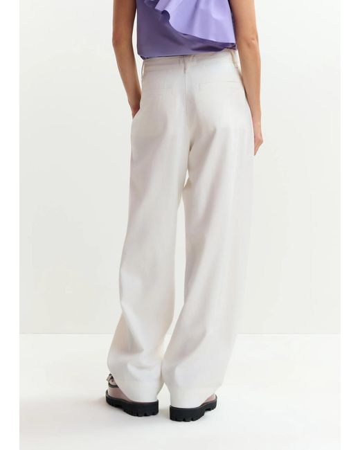 Essentiel Antwerp White Joviaal 098 Straight-Leg Pants