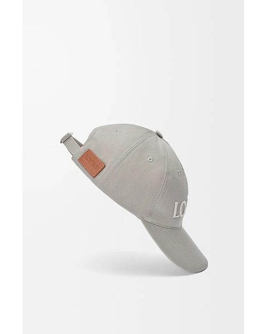 Loewe Gray Logo Embroidered Baseball Cap