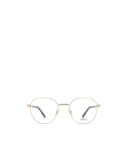 Zegna White Round Frame Glasses for men