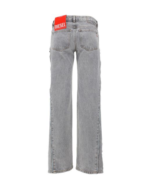 DIESEL Gray 2002 Low-Rise Straight-Leg Jeans